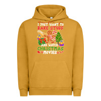 Pigment Peanut Butter I Just Want To Bake Stuff And Watch Christmas Movies Urban Hoodie - minhPixels