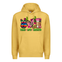 Antique Gold But first cafecito y chismecito Premium Hoodie - RanaPortraitStore