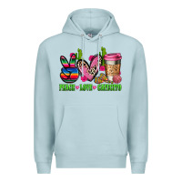 Blue Mist But first cafecito y chismecito Premium Hoodie - RanaPortraitStore