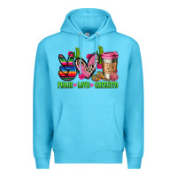 Ocean Blue But first cafecito y chismecito Premium Hoodie - RanaPortraitStore