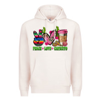 Pale Pink But first cafecito y chismecito Premium Hoodie - RanaPortraitStore