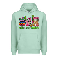 Seafoam But first cafecito y chismecito Premium Hoodie - RanaPortraitStore