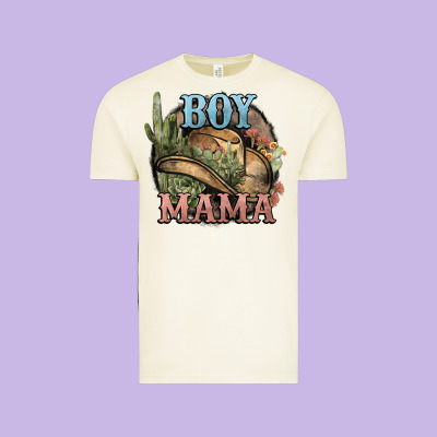 Boy Mama Western Cactus Cowboy Vintage Tee Designed By Howdyjamesfarm