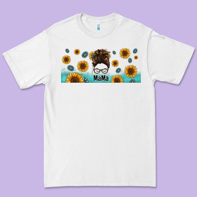 Western Mama Messy Bun Premium Tee Designed By Jasminsmagicworld