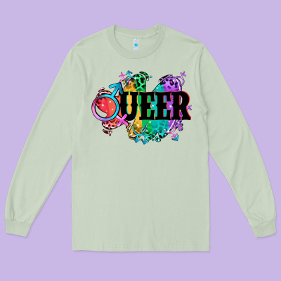 Queer Long Sleeve Tee Designed By Cowgirlartshop