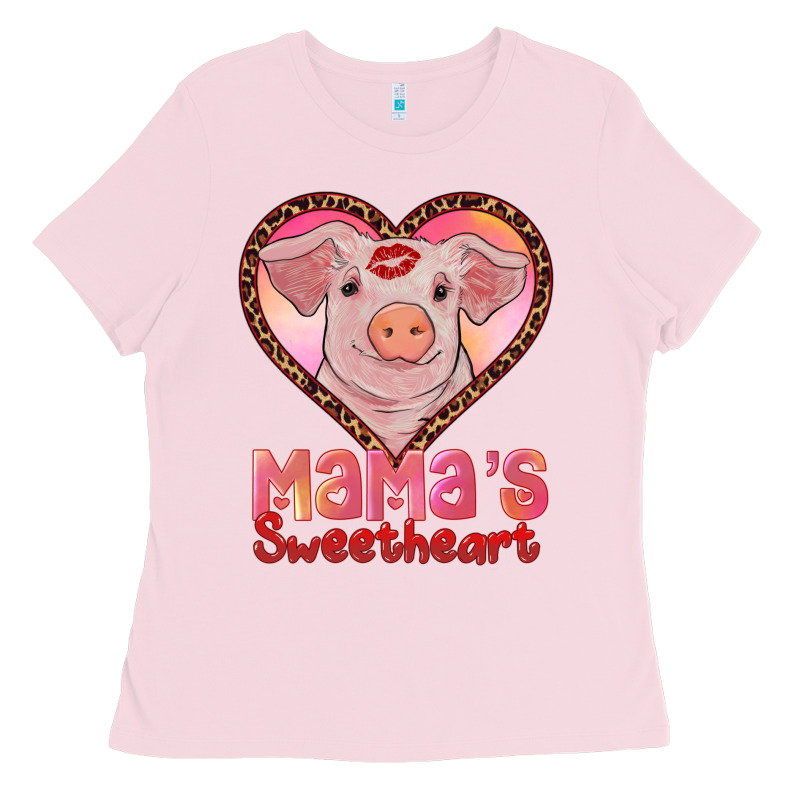 Mamas Sweetheart Baby Pig Ladies Tee by RanaPortraitStore | Teevron