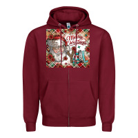 Burgundy merry christmas y'all Zipper Hoodie - CowhideDigitalArt