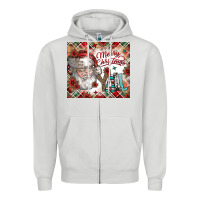Dove Grey merry christmas y'all Zipper Hoodie - CowhideDigitalArt