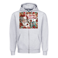 Heather Grey merry christmas y'all Zipper Hoodie - CowhideDigitalArt