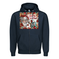 Navy merry christmas y'all Zipper Hoodie - CowhideDigitalArt