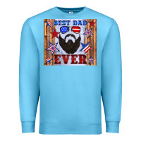 Ocean Blue best dad ever american flag Premium Sweatshirt - Artiststas