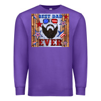 Purple best dad ever american flag Premium Sweatshirt - Artiststas