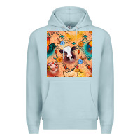Blue Mist western farm animals seamless pattern Premium Hoodie - BundleAndBundleShop