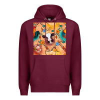 Burgundy western farm animals seamless pattern Premium Hoodie - BundleAndBundleShop