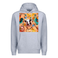 Heather Grey western farm animals seamless pattern Premium Hoodie - BundleAndBundleShop