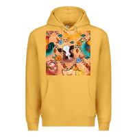 Mustard western farm animals seamless pattern Premium Hoodie - BundleAndBundleShop