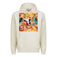 Oatmeal Heather western farm animals seamless pattern Premium Hoodie - BundleAndBundleShop
