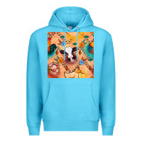 Ocean Blue western farm animals seamless pattern Premium Hoodie - BundleAndBundleShop