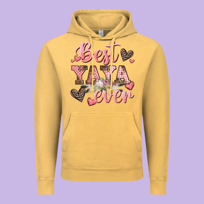 Best Yaya Ever Mother's Day Vintage Hoodie Designed By Cowgirlartshop