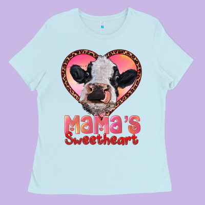 Mamas Sweetheart Baby Cow Ladies Tee Designed By Ranaportraitstore