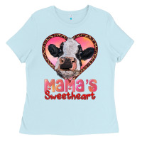 Baby Blue mamas sweetheart baby cow Ladies Tee - RanaPortraitStore