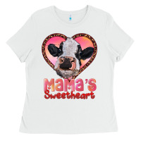 White mamas sweetheart baby cow Ladies Tee - RanaPortraitStore