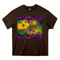 Chocolate Brown mardi gras street lights Heavy Core Tee - LillyAllenDesigns