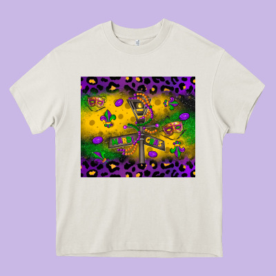 Mardi Gras Street Lights Heavy Core Tee Designed By Lillyallendesigns