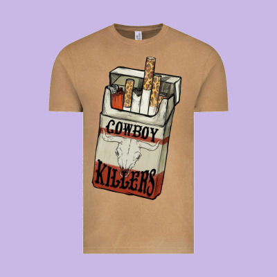 Cowboy Killers Cigarette Package Vintage Tee Designed By Howdyjamesfarm
