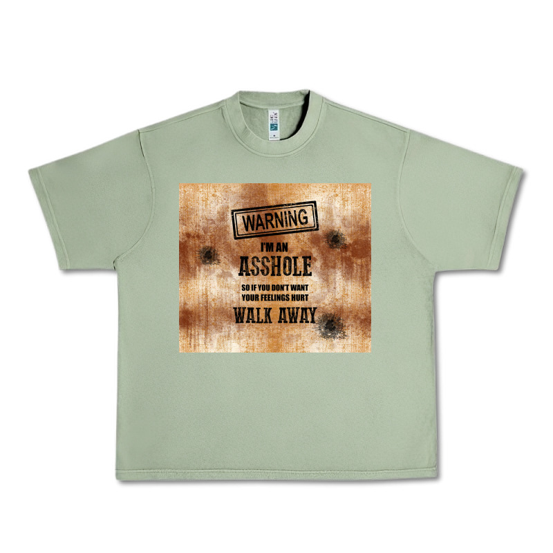 Warning I'm An Asshole With Rusty Background Urban Heavy Tee by TumblerDesignByShophia | Teevron