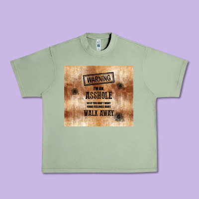Warning I'm An Asshole With Rusty Background Urban Heavy Tee Designed By Tumblerdesignbyshophia