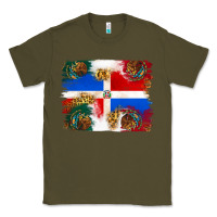 Army Green Mexican and Puerto Rico Flag Classic Tee - texasbilliewilder