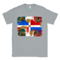 Heather Grey Mexican and Puerto Rico Flag Classic Tee - texasbilliewilder