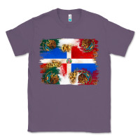 Lavender Mexican and Puerto Rico Flag Classic Tee - texasbilliewilder