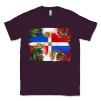 Plum Mexican and Puerto Rico Flag Classic Tee - texasbilliewilder