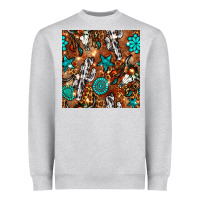 Heather Grey western gemstone aztec seamless pattern Heavyweight Sweatshirt - BundleAndBundleShop