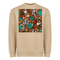 Mushroom western gemstone aztec seamless pattern Heavyweight Sweatshirt - BundleAndBundleShop