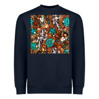Navy western gemstone aztec seamless pattern Heavyweight Sweatshirt - BundleAndBundleShop