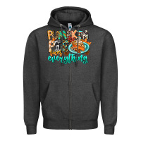 Charcoal Heather Pumpkin Pie Fixes Everything Zipper Hoodie - CowhideDigitalArt
