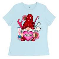 Baby Blue valentines day dentist gnome Ladies Tee - RanaPortraitStore