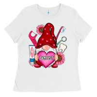 White valentines day dentist gnome Ladies Tee - RanaPortraitStore