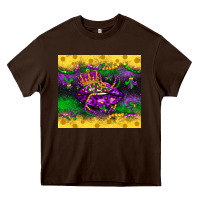 Chocolate Brown mardi gras lips Heavy Core Tee - LillyAllenDesigns