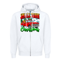 White Small town Christmas Zipper Hoodie - CowhideDigitalArt