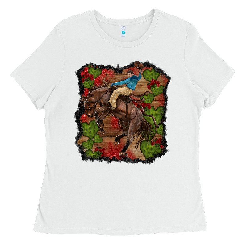 Valentines Day Cowboy Cactus Rose Ladies Tee by RanaPortraitStore | Teevron