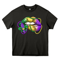 Asphalt mardi gras lips Heavy Core Tee - LillyAllenDesigns