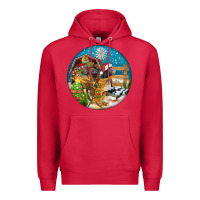 Cardinal Christmas  farm animals Premium Hoodie - FaDigitalArtStudio