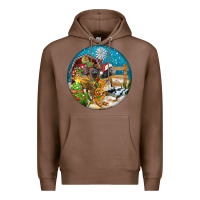Chestnut Christmas  farm animals Premium Hoodie - FaDigitalArtStudio