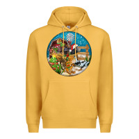 Mustard Christmas  farm animals Premium Hoodie - FaDigitalArtStudio