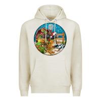 Oatmeal Heather Christmas  farm animals Premium Hoodie - FaDigitalArtStudio