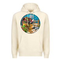 Sandshell Christmas  farm animals Premium Hoodie - FaDigitalArtStudio